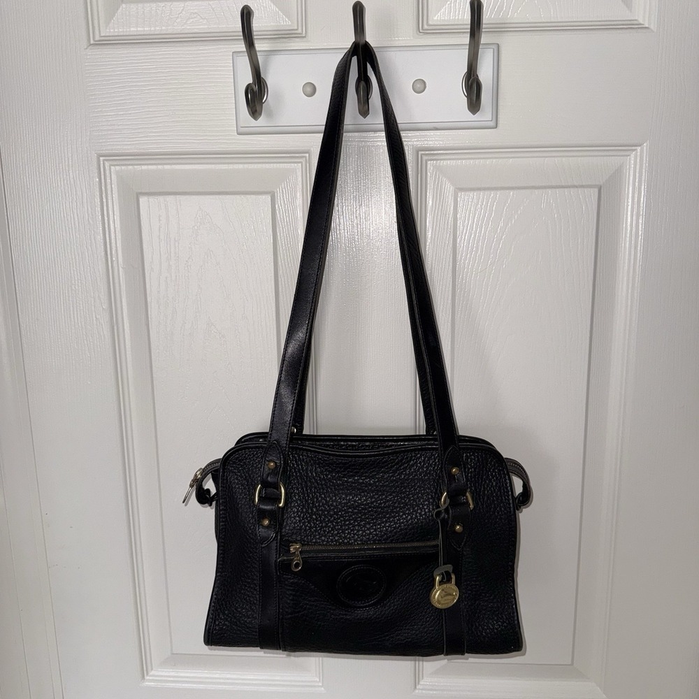 DOONEY & BOURKE CLASSIC MEDIUM SIZE BLACK PEBBLED LEATHER SHOULDER BAG PURSE - Picture 16 of 16